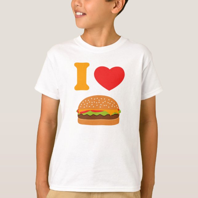 I Liebe-Cheeseburger T-Shirt (Vorderseite)