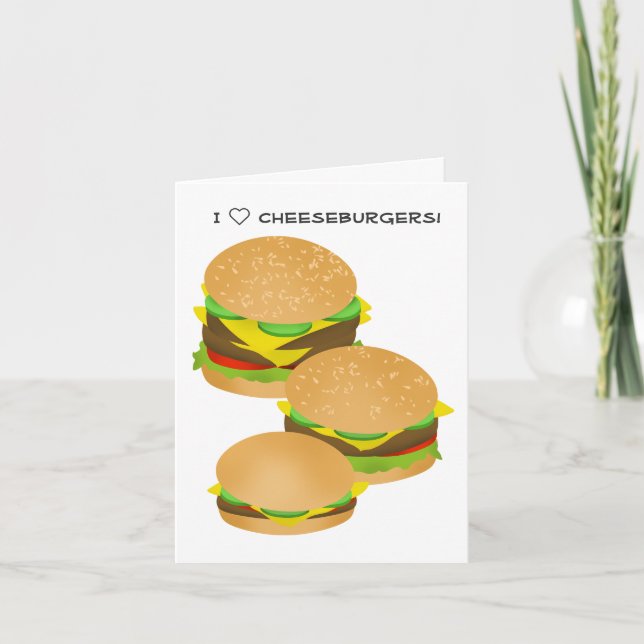 I Liebe Cheeseburgers Karte (Vorderseite)