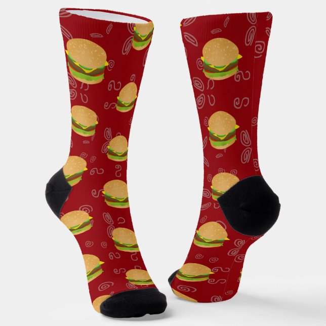 I Liebe Cheeseburgers Socken (Gewinkelt)