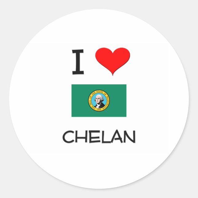 I Liebe Chelan Washington Runder Aufkleber (Vorderseite)