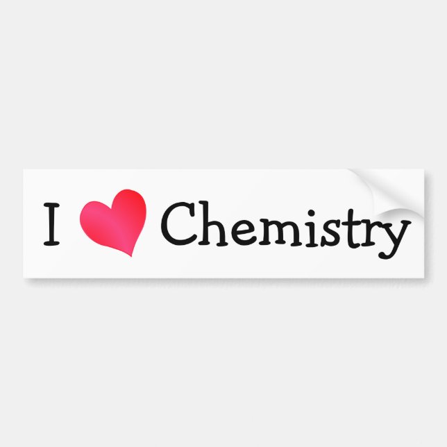 I Liebe Chemie Autoaufkleber (Vorne)