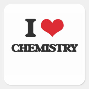 I Liebe Chemie Quadratischer Aufkleber