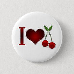 I Liebe Cherries Button