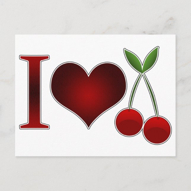 I Liebe Cherries Postkarte (Vorderseite)