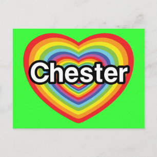 I Liebe Chester: Regenbogenherz Postkarte