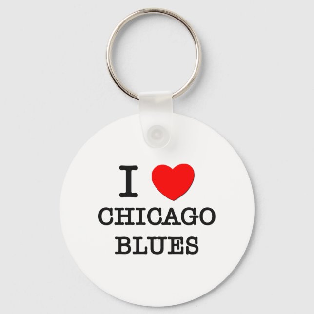 I Liebe Chicago Blues Schlüsselanhänger (Vorderseite)