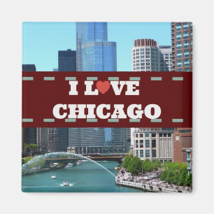 I Liebe Chicago Cityscape Magnet