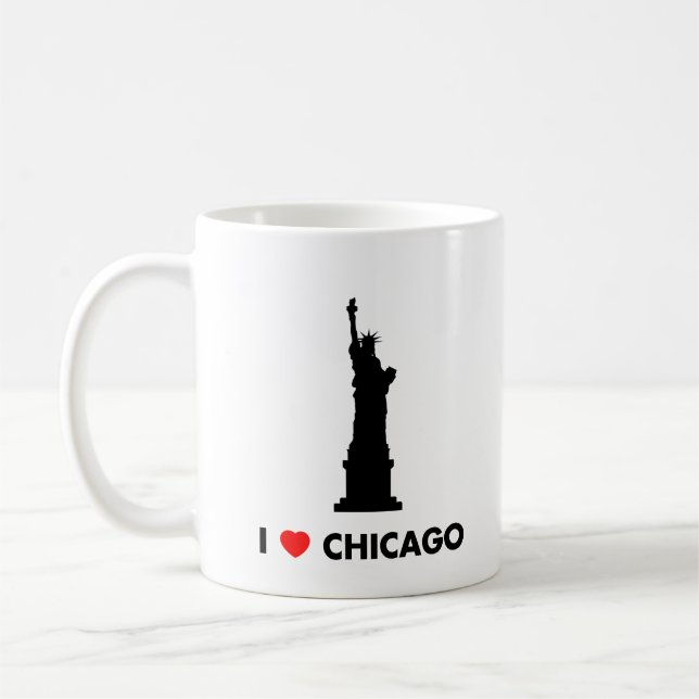 I Liebe Chicago - Freiheitsstatue Kaffeetasse (Links)
