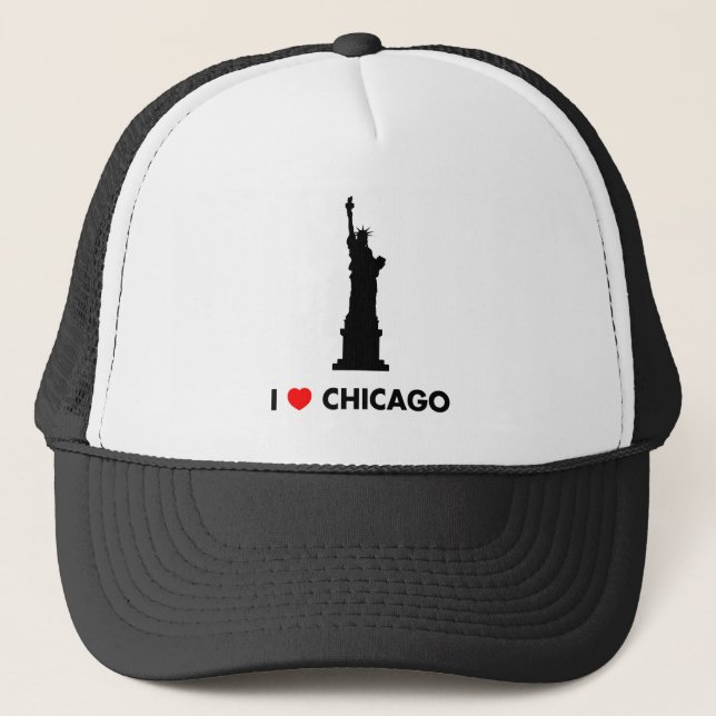 I Liebe Chicago - Freiheitsstatue Truckerkappe (Vorderseite)