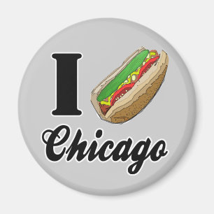 I Liebe Chicago Hot Dogs Kühlschrank Magnet