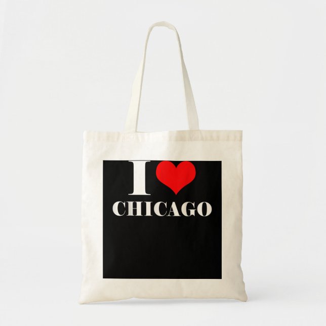 I Liebe Chicago, I Heart Chicago T-Shirt Illinois Tragetasche (Vorne)