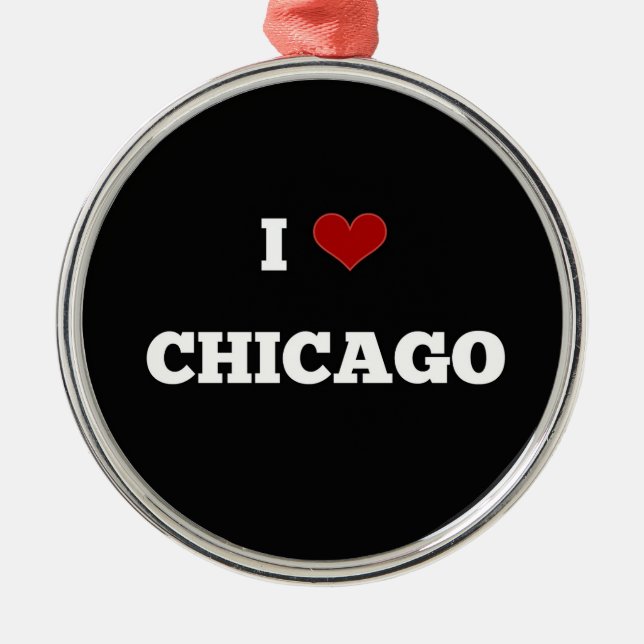 I Liebe Chicago Ornament Aus Metall (Vorne)