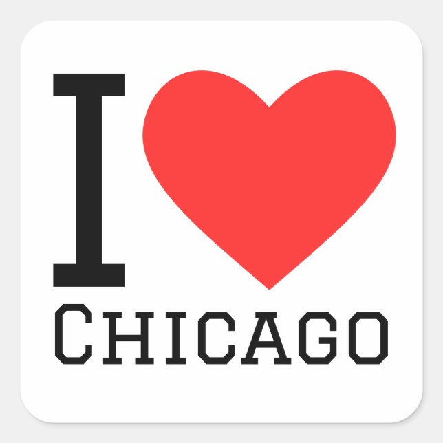 I Liebe Chicago Quadratischer Aufkleber (Vorderseite)