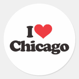 I Liebe Chicago Runder Aufkleber