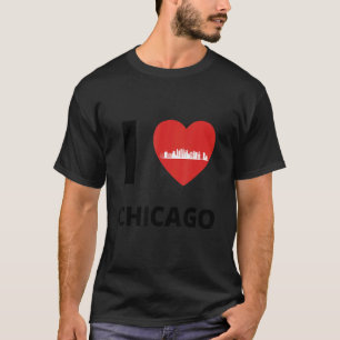 I Liebe Chicago Skyline Herz Apparel T-Shirt