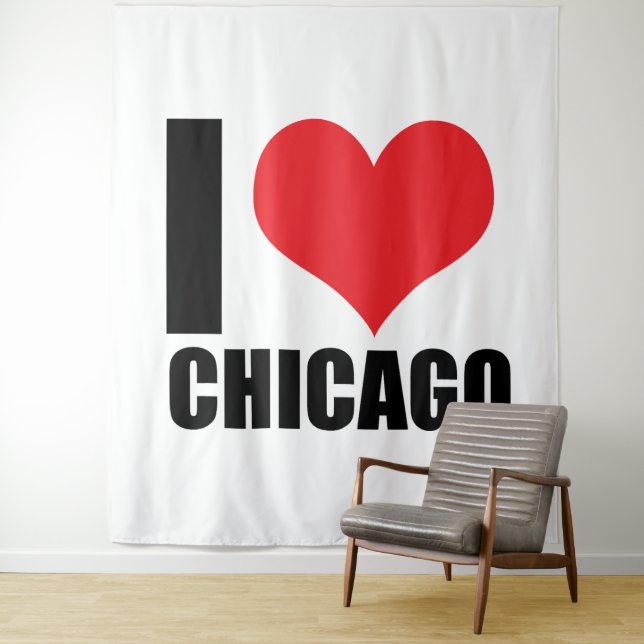 I Liebe Chicago Wandteppich (Beispiel)