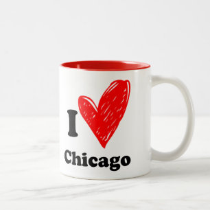 I Liebe Chicago Zwei-Tonen-Kaffee-Tasse Zweifarbige Tasse