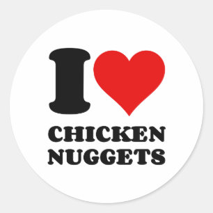 I LIEBE CHICKEN NUGGETS RUNDER AUFKLEBER
