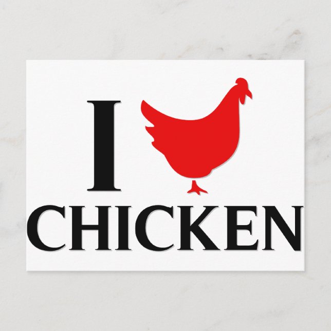 I Liebe Chicken Postkarte (Vorderseite)