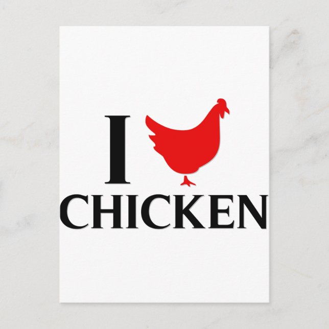 I Liebe Chicken Postkarte (Vorderseite)