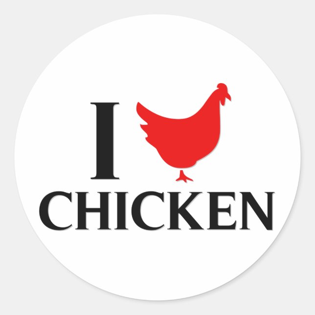 I Liebe Chicken Runder Aufkleber (Vorderseite)