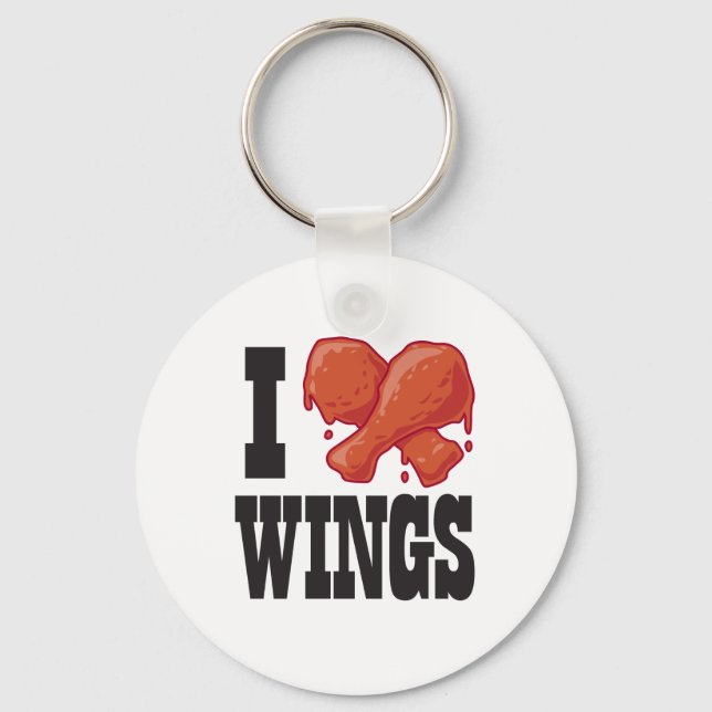 I Liebe Chicken Wings Schlüsselanhänger (Vorderseite)