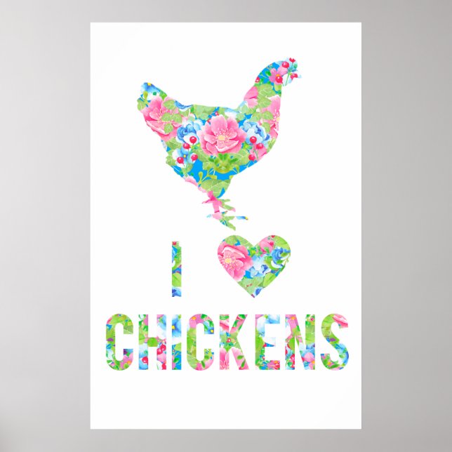 I Liebe Chickens Poster Sonderbestellung (Vorne)