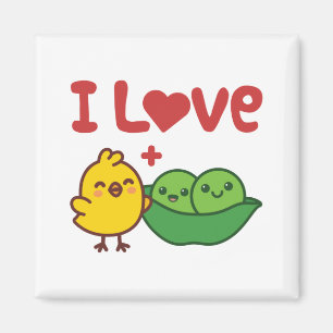 I Liebe Chickpeas Hummus Kawaii Magnet