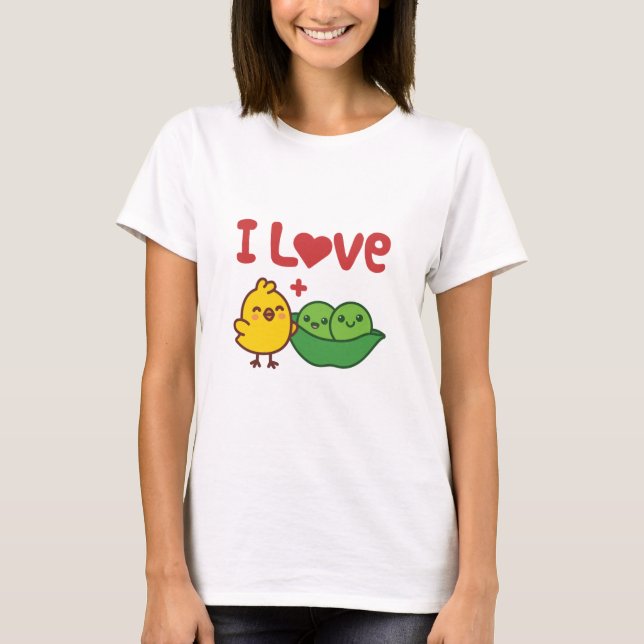 I Liebe Chickpeas Hummus Kawaii T-Shirt (Vorderseite)