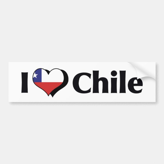 I Liebe Chile Flag Autoaufkleber (Vorne)