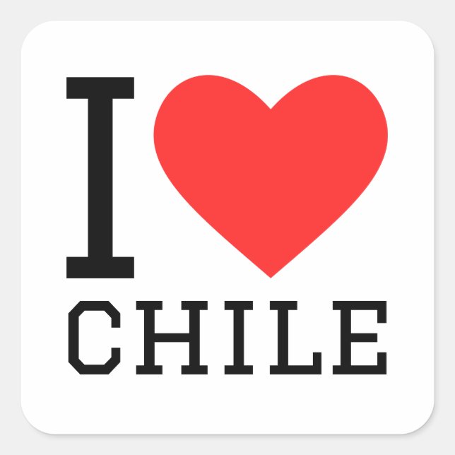 I LIEBE CHILE QUADRATISCHER AUFKLEBER (Vorderseite)