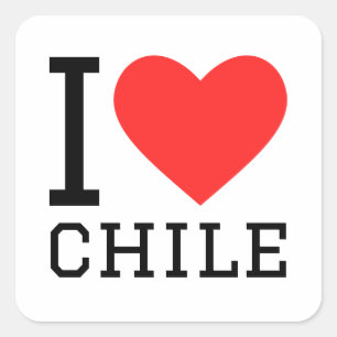I LIEBE CHILE QUADRATISCHER AUFKLEBER