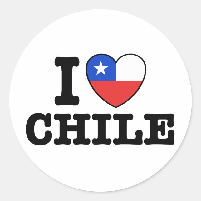 I LIEBE CHILE RUNDER AUFKLEBER (Vorderseite)