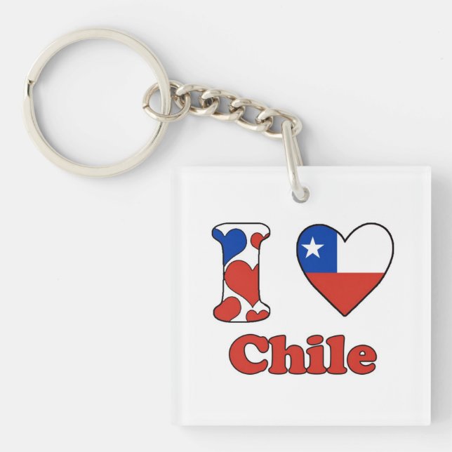 I LIEBE CHILE SCHLÜSSELANHÄNGER (Vorderseite)