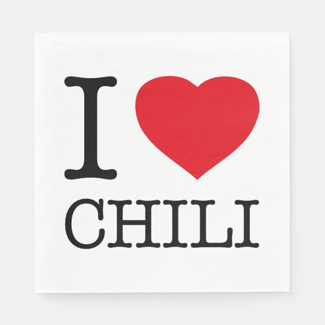I LIEBE CHILI SERVIETTE (Vorderseite)