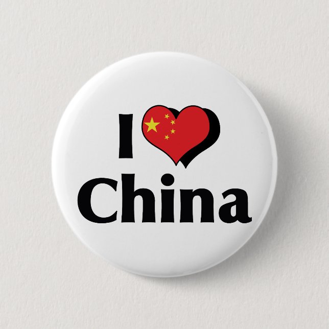 I Liebe China Flag Button (Vorderseite)