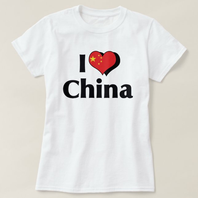 I Liebe China Flag T-Shirt (Design vorne)