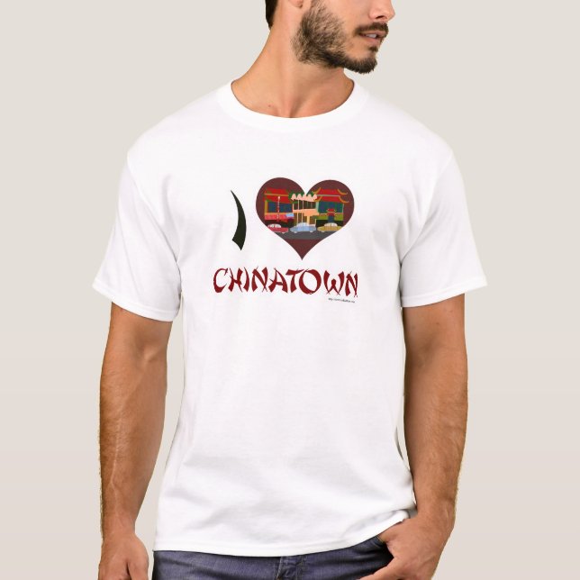 I Liebe Chinatown San Francisco Illustriert Design T-Shirt (Vorderseite)