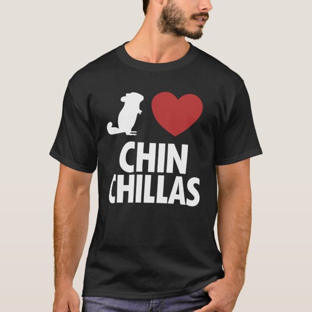 I Liebe Chinchillas Longtail Long Hair Breeder Chi T-Shirt (Vorderseite)