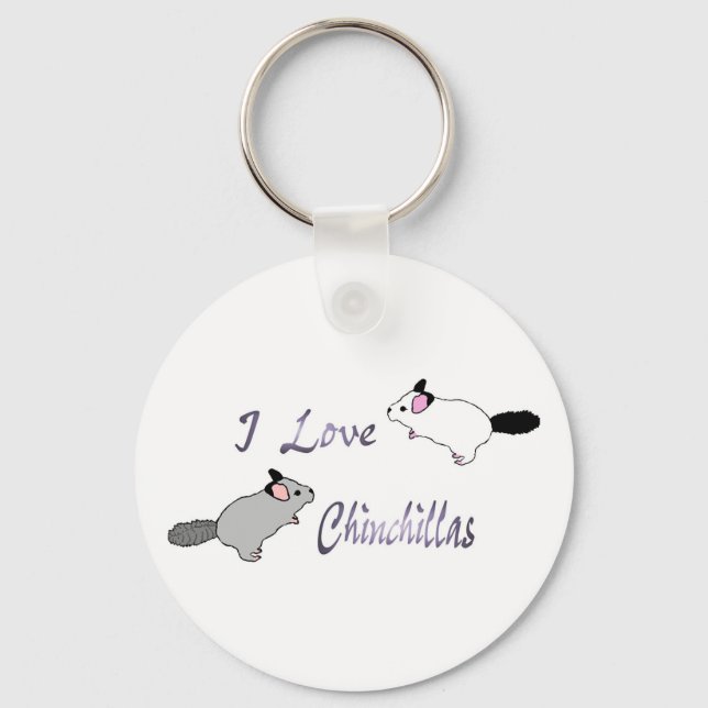 I Liebe Chinchillas Schlüsselkette Schlüsselanhänger (Vorderseite)