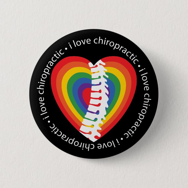I Liebe-Chiropraktik-Knöpfe Button (Vorderseite)