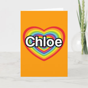 I Liebe Chloe: Regenbogenherz Feiertagskarte