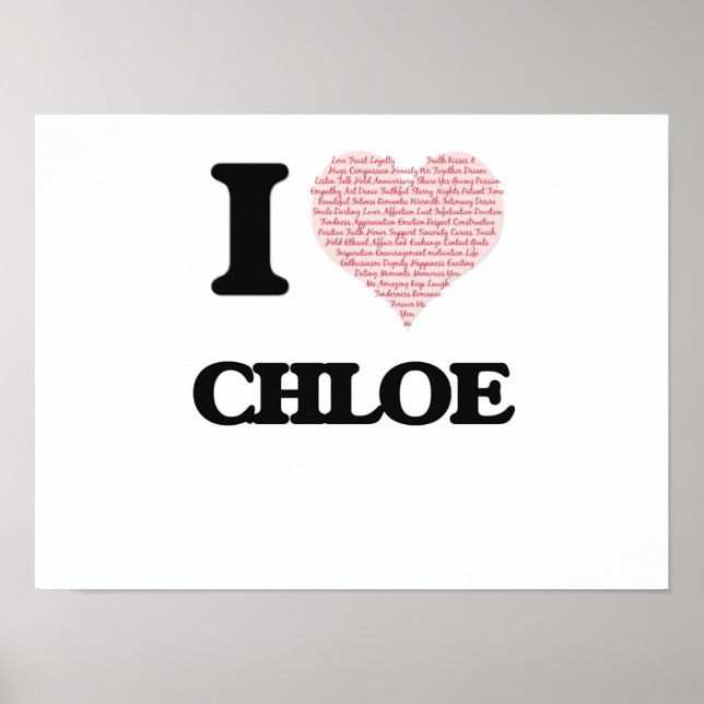 I Liebe Chloe (Wortherz) Design Poster (Vorne)