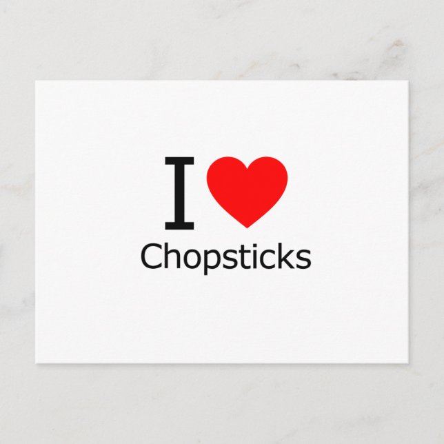 I Liebe Chopsticks Postkarte (Vorderseite)