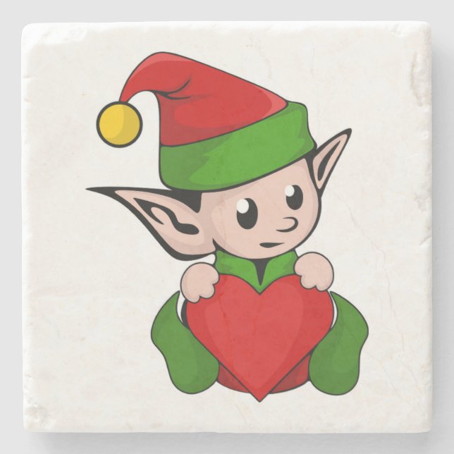 "I LIEBE CHRISTMAS" ELF STEINUNTERSETZER (Vorderseite)