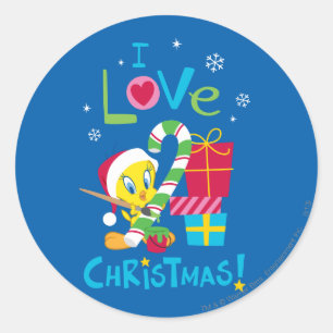 I Liebe Christmas - TWEETY™ Runder Aufkleber