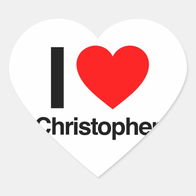 i Liebe christopher Herz-Aufkleber (Vorderseite)