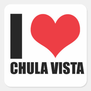 I Liebe Chula Vista Quadratischer Aufkleber