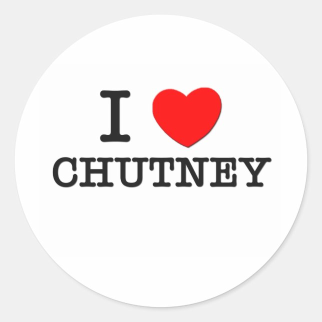 I Liebe Chutney Runder Aufkleber (Vorderseite)