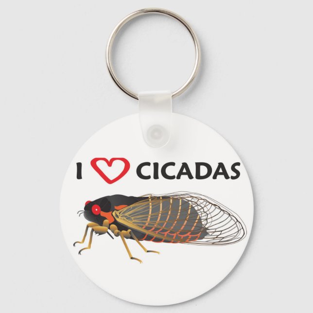 "I Liebe Cicada" Schlüsselkette Schlüsselanhänger (Vorderseite)